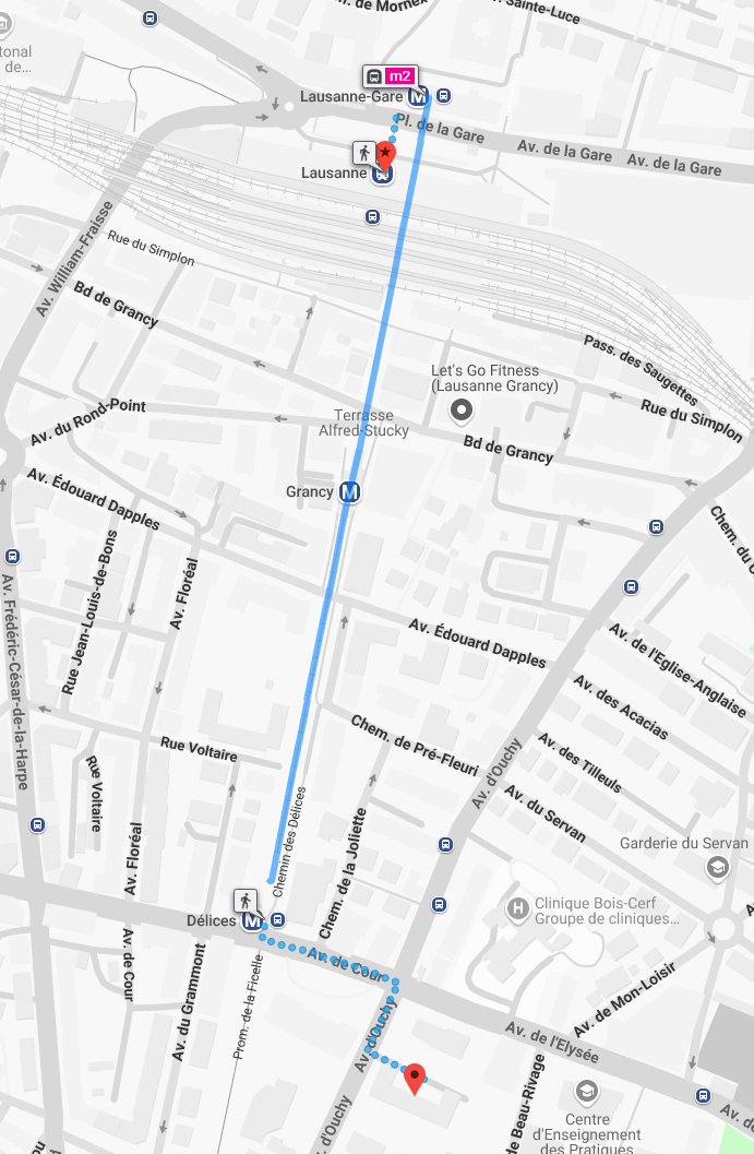 Plan d'accès depuis la gare